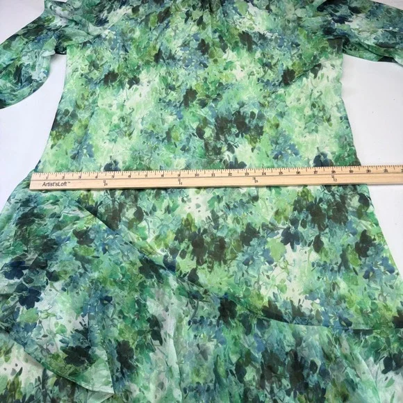Tuckernuck Water Lilies Sasha Dress Tiered Ruffle Midi Green Floral M NEW READ - Picture 8 of 9